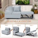 EROMMY 3-in-1 Sleeper Sofa Chair Bed , 5-position Adjustable Backrest Sofa Bed With Faux Linen Sofa Fabric, Fold Out Chair Bed, Light Gray-Erommy